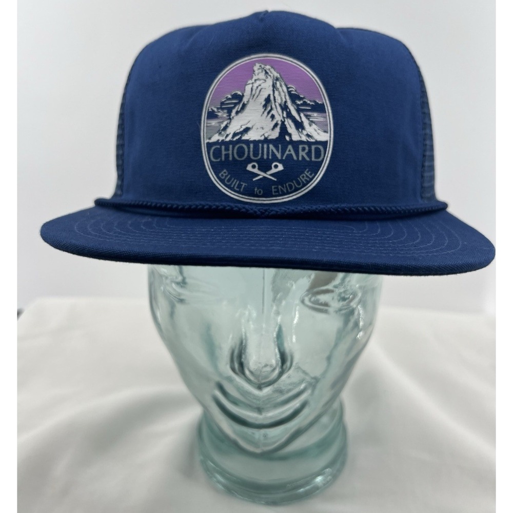 Patagonia Airfarer Cap Hat Chouinard Crest Clement Blue Cotton Adjustable Rope